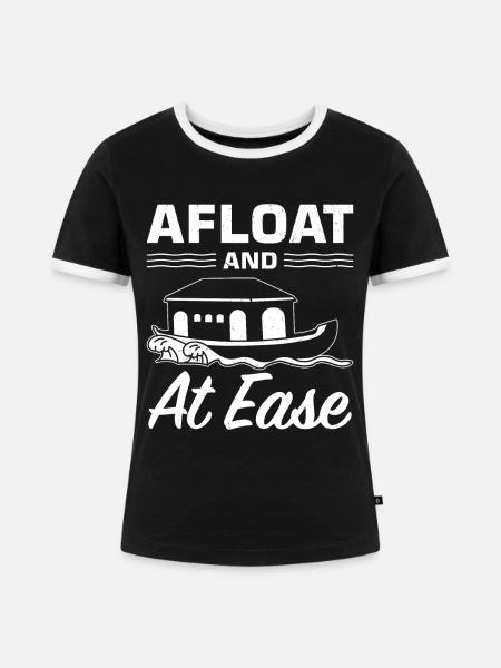 Witziger Hausboot Spruch - Frauen Kontrast-T-Shirt - Schwarz/Weiß