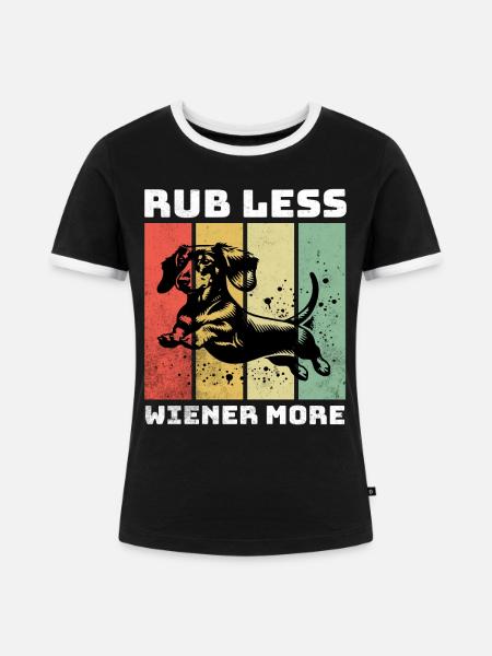 Dackel Sprüche - Frauen Kontrast-T-Shirt - Schwarz/Weiß
