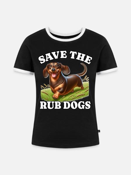 Dachshund Save Dackel - Frauen Kontrast-T-Shirt - Schwarz/Weiß