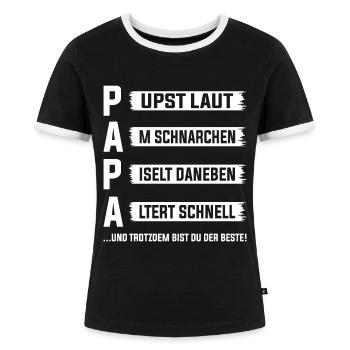 Lustige Vatertag Ideen Papa Lustig Vatertag - Frauen Kontrast-T-Shirt - Schwarz/Weiß - Vorne - Selfina (174cm)
