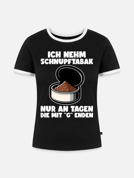 Schnupftabak Priis Schnupftabak Dose - Frauen Kontrast-T-Shirt - Schwarz/Weiß