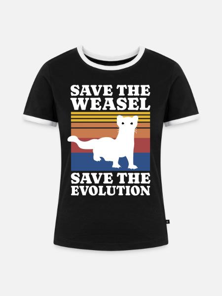 Save Weasel - Frauen Kontrast-T-Shirt - Schwarz/Weiß