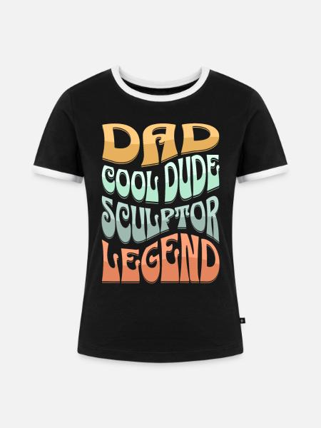 Papa Bildhauer - Frauen Kontrast-T-Shirt - Schwarz/Weiß