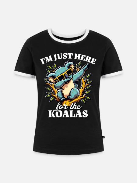 Lustige Koala Sprüche - Frauen Kontrast-T-Shirt - Schwarz/Weiß