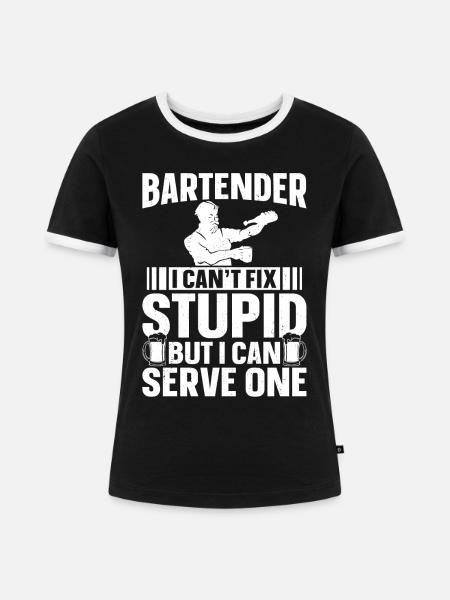 Bartender Mixologist Bartender I - Frauen Kontrast-T-Shirt - Schwarz/Weiß