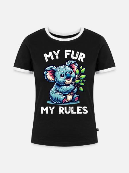 Lustige Koala Sprüche - Frauen Kontrast-T-Shirt - Schwarz/Weiß