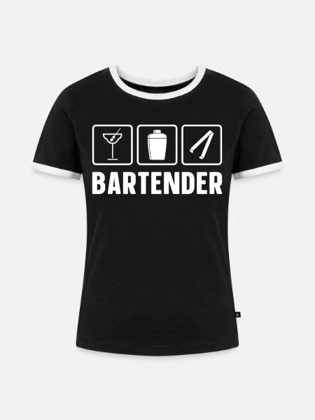 Bartender Mixologist Bartender - Frauen Kontrast-T-Shirt - Schwarz/Weiß