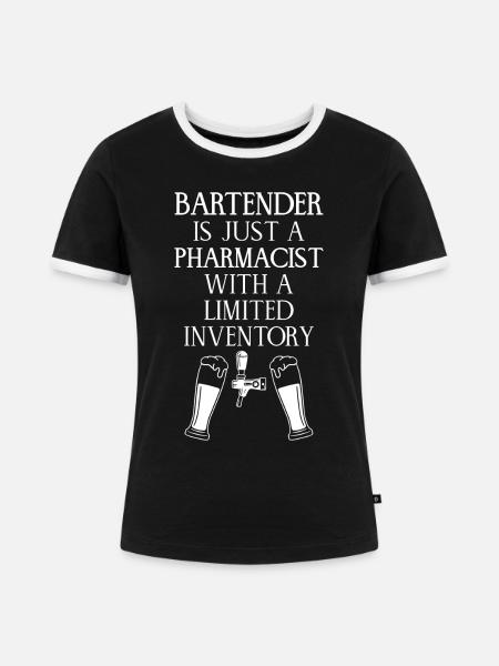 Bartender Mixologist Bartender Is - Frauen Kontrast-T-Shirt - Schwarz/Weiß