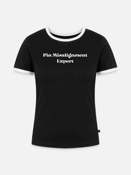 Bowling - Pin Misalignment Expert - Frauen Kontrast-T-Shirt - Schwarz/Weiß