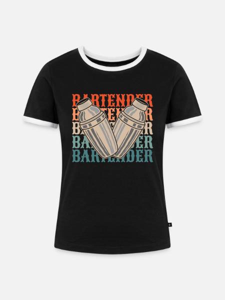 Barkeeper Bartender - Frauen Kontrast-T-Shirt - Schwarz/Weiß
