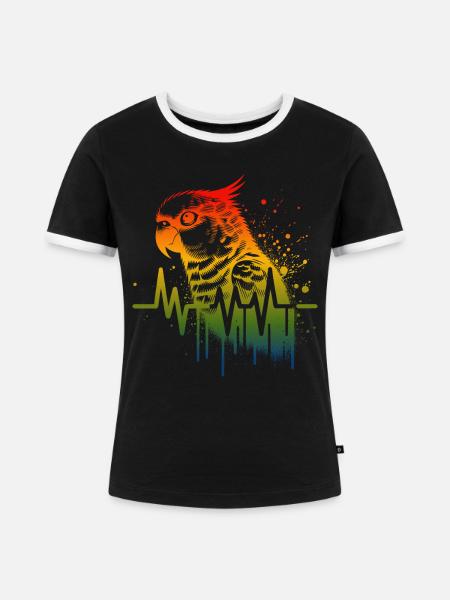 Sonnensittich Cardio - Frauen Kontrast-T-Shirt - Schwarz/Weiß