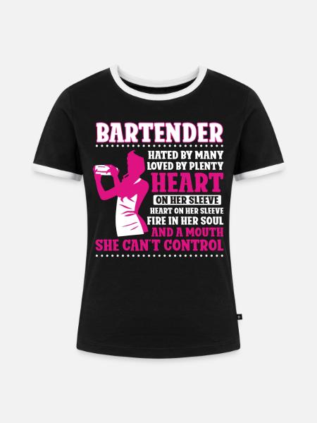 Bartender Mixologist Bartender - Frauen Kontrast-T-Shirt - Schwarz/Weiß