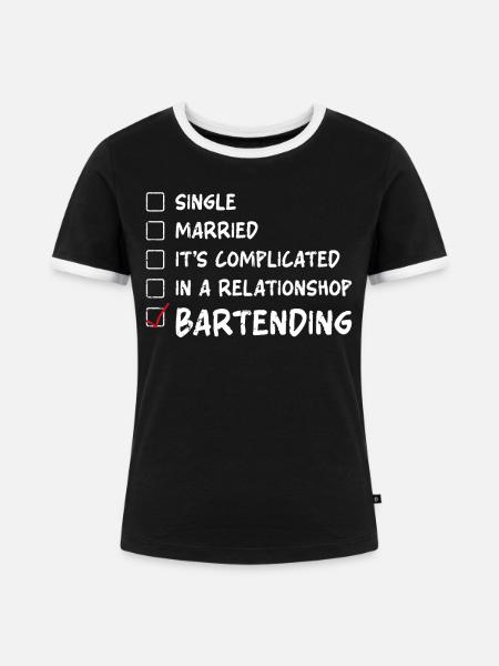 Bartender Mixologist Single - Frauen Kontrast-T-Shirt - Schwarz/Weiß