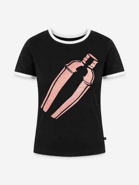 Bartender Mixologist Shaker - Frauen Kontrast-T-Shirt - Schwarz/Weiß