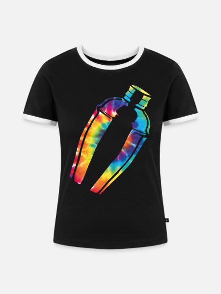 Bartender Mixologist Tie Dye - Frauen Kontrast-T-Shirt - Schwarz/Weiß