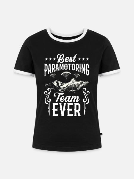 Flugschirm motorschirm paramotoring - Frauen Kontrast-T-Shirt - Schwarz/Weiß