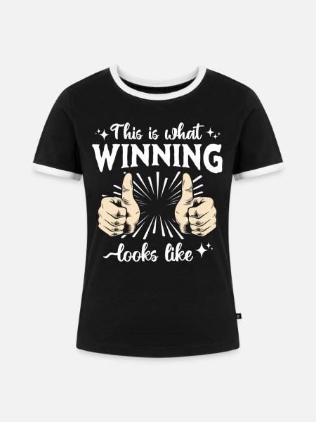 Legendärer Gewinner - Frauen Kontrast-T-Shirt - Schwarz/Weiß