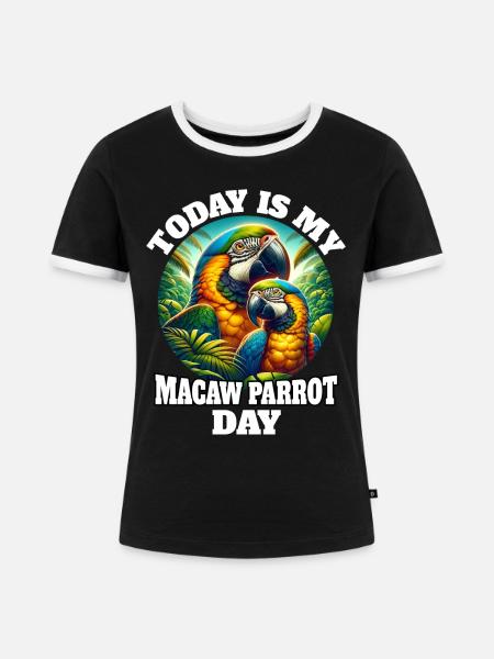 Papageie Sprüche - Frauen Kontrast-T-Shirt - Schwarz/Weiß