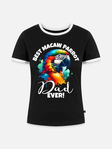 Bester Macaw Parrot Papa - Frauen Kontrast-T-Shirt - Schwarz/Weiß