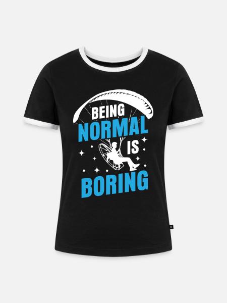 Flugschirm motorschirm paramotoring - Frauen Kontrast-T-Shirt - Schwarz/Weiß