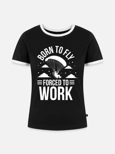 Flugschirm motorschirm paramotoring - Frauen Kontrast-T-Shirt - Schwarz/Weiß