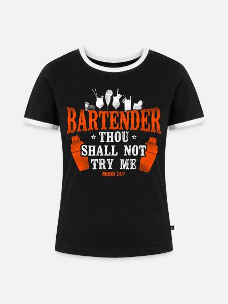 Bartender Mixologist Bartender - Frauen Kontrast-T-Shirt - Schwarz/Weiß