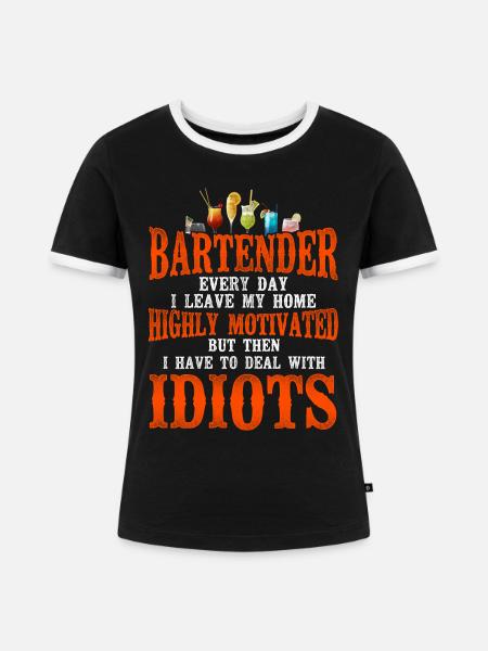 Bartender Mixologist Bartender - Frauen Kontrast-T-Shirt - Schwarz/Weiß