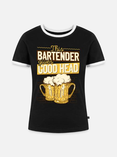 Bartender Mixologist This - Frauen Kontrast-T-Shirt - Schwarz/Weiß