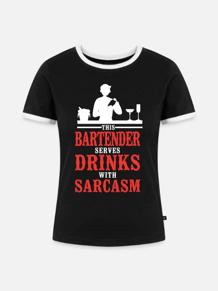 Bartender Mixologist This - Frauen Kontrast-T-Shirt - Schwarz/Weiß