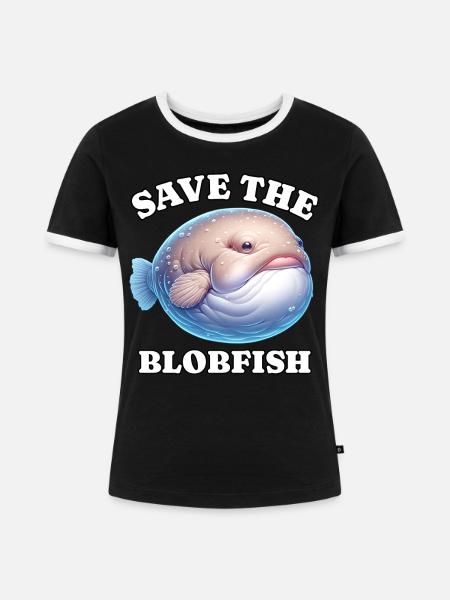 Save Blobfisch - Frauen Kontrast-T-Shirt - Schwarz/Weiß