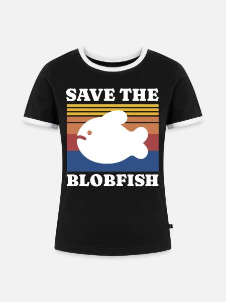 Save Blobfish - Frauen Kontrast-T-Shirt - Schwarz/Weiß