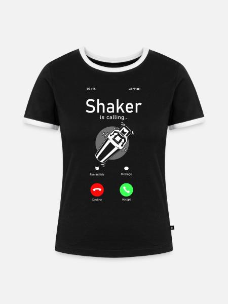 Bartender Mixologist Phone Display - Frauen Kontrast-T-Shirt - Schwarz/Weiß