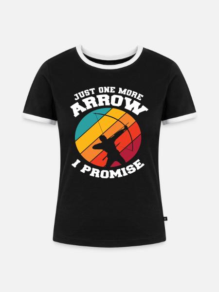 Pfeil Bogen Retro Bogenschießen - Frauen Kontrast-T-Shirt - Schwarz/Weiß