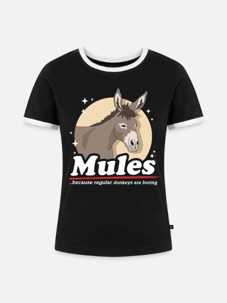 Maultier Muli Maulesel Maultiere Geschenk - Frauen Kontrast-T-Shirt - Schwarz/Weiß