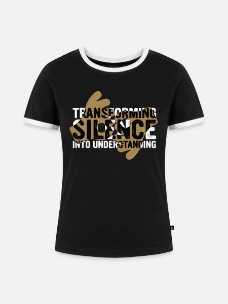 ASL Dolmetscher Gebärdensprache - Frauen Kontrast-T-Shirt - Schwarz/Weiß