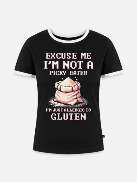 Glutenallergie Glutenunverträglichkeit - Frauen Kontrast-T-Shirt - Schwarz/Weiß
