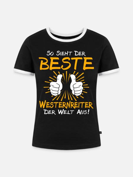 westernWesternreiter Geschenkidee - Frauen Kontrast-T-Shirt - Schwarz/Weiß