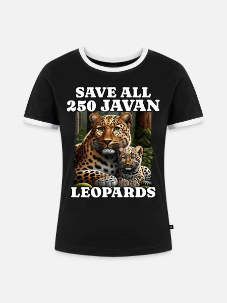 Save Java Leopard - Frauen Kontrast-T-Shirt - Schwarz/Weiß