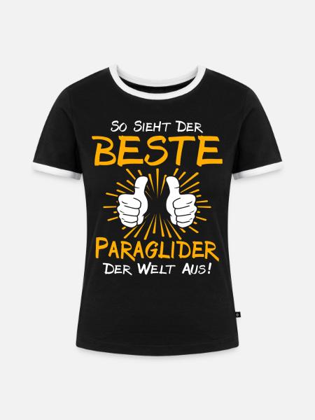 Paraglider Geschenkidee - Frauen Kontrast-T-Shirt - Schwarz/Weiß