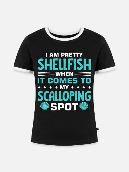 Jakobsmuschel - Frauen Kontrast-T-Shirt - Schwarz/Weiß