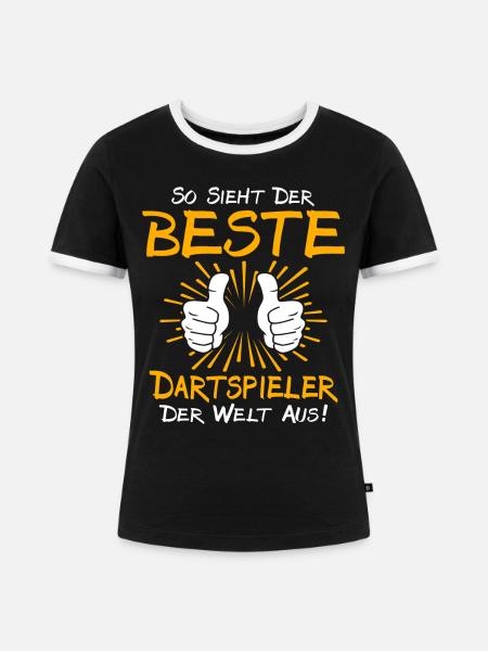 Dartspieler Geschenkidee - Frauen Kontrast-T-Shirt - Schwarz/Weiß