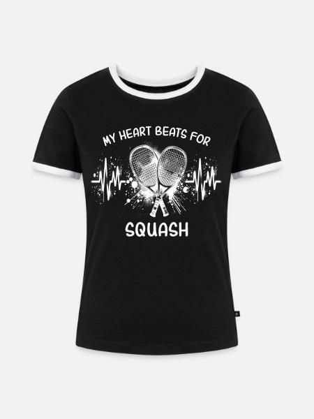 Squash EKG - Frauen Kontrast-T-Shirt - Schwarz/Weiß