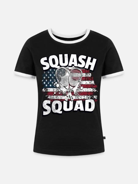 Squash Legende - Frauen Kontrast-T-Shirt - Schwarz/Weiß