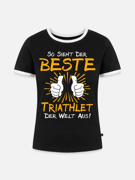 Triathlet Geschenkidee - Frauen Kontrast-T-Shirt - Schwarz/Weiß