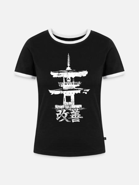 Hiragana Katakana Kaizen-methode Kaizen - Frauen Kontrast-T-Shirt - Schwarz/Weiß