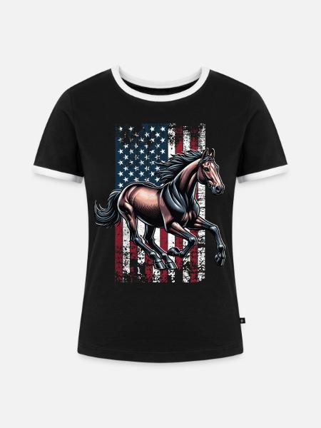 Standardbred US Traber - Frauen Kontrast-T-Shirt - Schwarz/Weiß