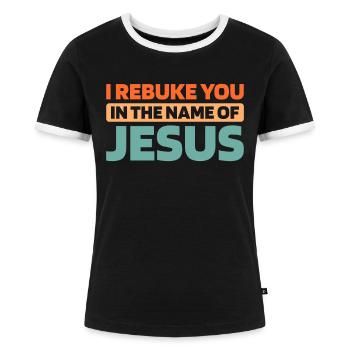 Christ Christentum - Frauen Kontrast-T-Shirt - Schwarz/Weiß - Vorne - Selfina (174cm)