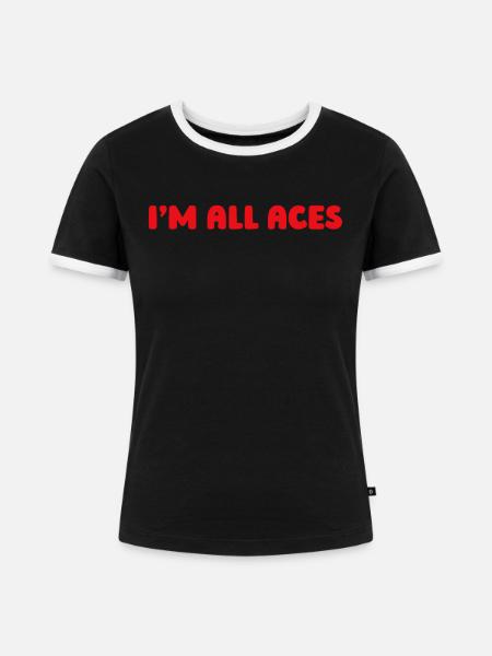Poker Im All Aces - Frauen Kontrast-T-Shirt - Schwarz/Weiß