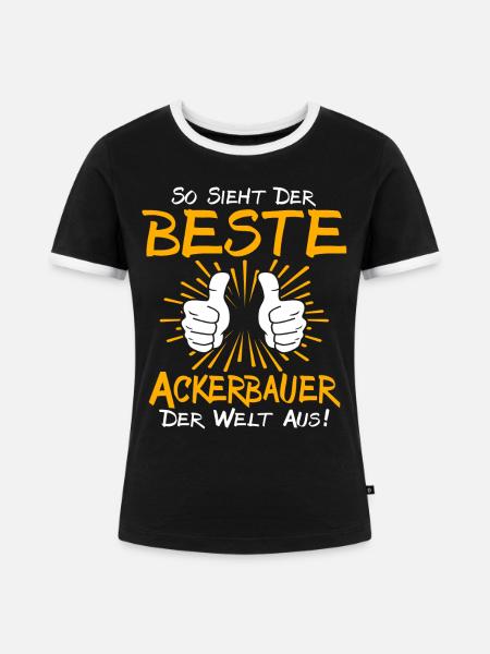 aAckerbauer Geschenkidee - Frauen Kontrast-T-Shirt - Schwarz/Weiß