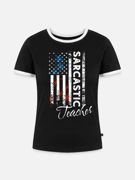 Sarkastischer Lehrer - Frauen Kontrast-T-Shirt - Schwarz/Weiß